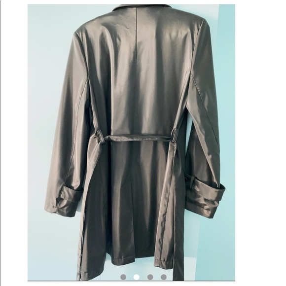 [2 for $40] Vintage Black Trench coat - Picture 2 of 4
